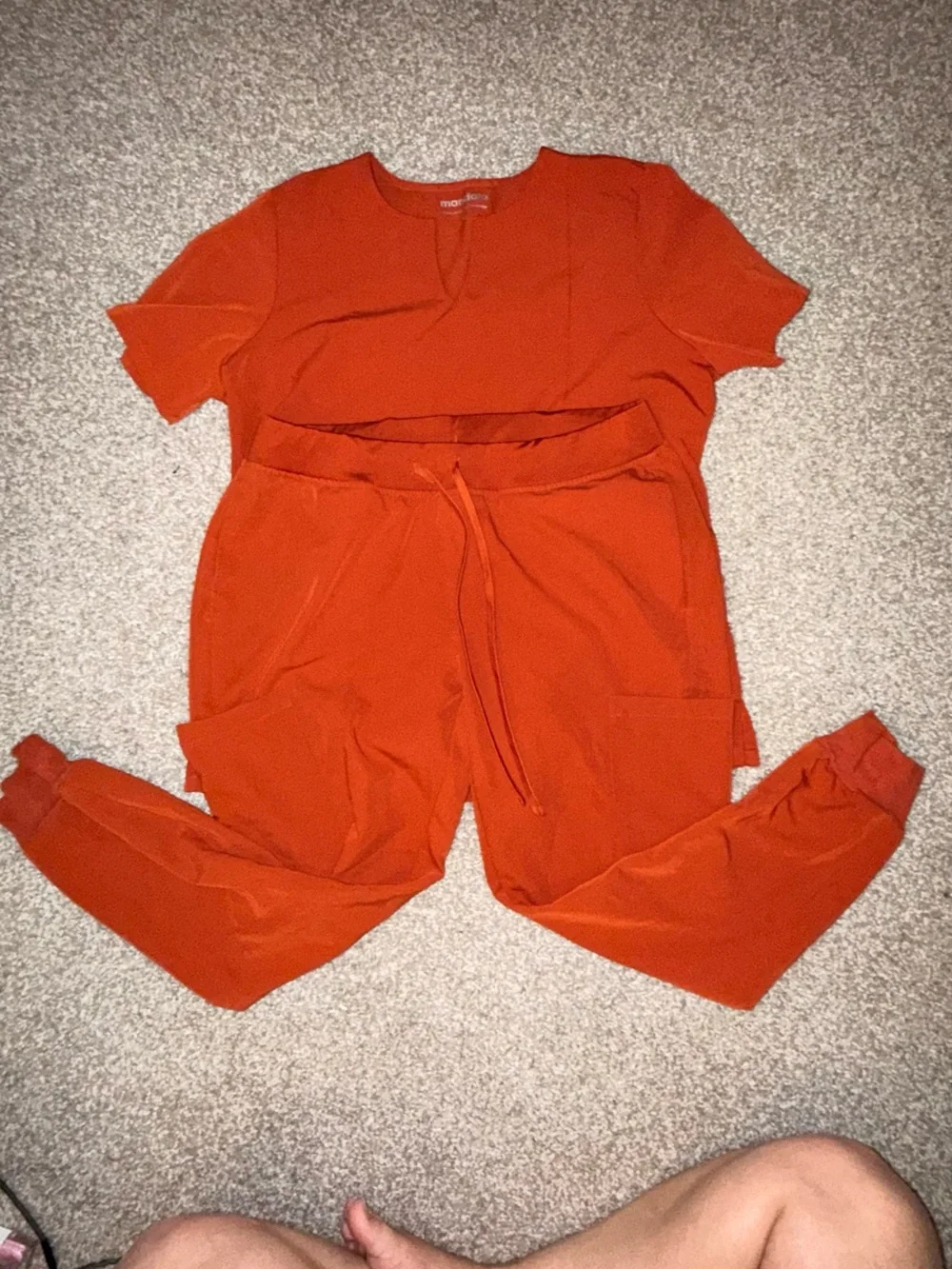 Women’s Orange Jogger Scrub Set